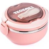 Feyza Design Pembe Paslanmaz Çelik Kaşıkla 700ML Yemek Taşıma Kabı - Seçenek 1