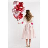 Feyza Design Pembe ve Kırmızı Balon Seti - Şişirilebilir Partiye Renk Katın - 52X38 AMERİKAN SERVİSİ 35X35 PEÇETELER - Ahşap - Bej