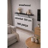 Feyza Design Petek Üstü Raf 130X15 Mat Siyah Metal Ayaklı Dresuar - Ahşap