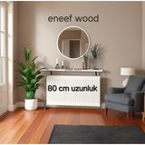 Feyza Design Petek Üstü Raf 80X15 Metal Ayaklı Dresuar Beyaz - Ahşap - Bej - Siyah