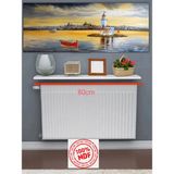Feyza Design Petek Üstü Uçan Raf 80X15 - Beyaz, Mdf, Modern Tasarım - Ahşap - Bej - Siyah