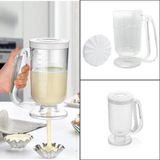 Feyza Design Porsiyonlayıcı Hamur Dağıtıcı, Pankek Makinası, 1 Litre, Silikon, Pembe - Antrasit