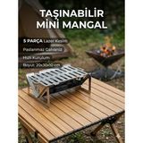 Feyza Design Portatif Katlanabilir Mangal ve Kamp Ocağı Seti, Çantalı, 30X20X10 cm - Seçenek 1