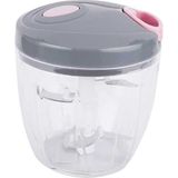 Feyza Design Pratik 900ML Açık Pembe Gri Doğrayıcı, Hızlı ve Kolay Kullanım - Altın - Gri