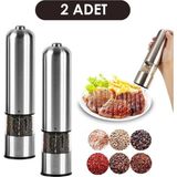 Feyza Design Pratik Otomatik Öğütücü Pilli Baharat Değirmeni, Tuzluk ve Biberlik Seti - Seçenek 1