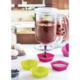 Feyza Design Pratik Pankek Dağıtıcı, 900 ml Hamur Porsiyonlayıcı ve Şekillendirici - Antrasit