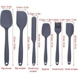 Feyza Design Pratik Silikon Spatula ve Fırça Seti, 6 Parça, Renkli ve Dayanıklı - Bej