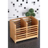 Feyza Design Pratik ve Şık Tezgah Üstü Iki Bölmeli Bambu Kaşıklık - Ahşap - Beyaz - Seçenek 1