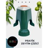 Feyza Design Pratik Zeytin Dilme ve Çizme Aparatı, Kesme Makinesi + Hediyeli Parmak Koruyucu - Ahşap