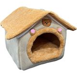 Feyza Design Rahat ve Sevimli Peluş Kedi Yatağı, Eğlenceli Oyun Evi Tarzında - Seçenek 1