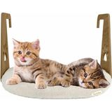 Feyza Design Rahat ve Sıcak Kedi Yatağı, Kalorifer ve Radyatör Üzerinde Konforlu Uyku - Ahşap - Beyaz - Seçenek 1