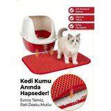 Feyza Design Rahat ve Şık 50X50 cm Kedi Paspası, Evinizde Konfor Sağlar - Altın - Turkuaz