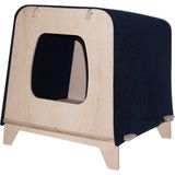 Feyza Design Rahat ve Şık Ahşap Kedi Evi, Lacivert Keçe ile Konfor Sunar - Seçenek 1