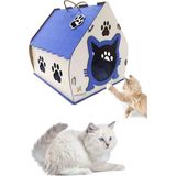 Feyza Design Rahat ve Şık Ahşap Kedi Evi, Peluş Minderli Yuva, Evcil Hayvan Konforu - Ahşap - Ceviz - Seçenek 1