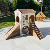 Feyza Design Rahat ve Şık Iki Katlı Küçük Kedi Evi, Konforlu Yatak ve Oyun Alanı - Seçenek 1