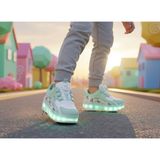 Feyza Design Rahat ve Şık Işıklı Spor Ayakkabı, Tekerlekli Sneaker, Aktif Kullanım Için - Açık Bej