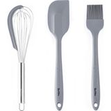 Feyza Design Renkli 3'lü Silikon Spatula, Fırça ve Çırpıcı Seti, Mutfak Ihtiyaçları - Seçenek 1