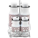 Feyza Design Renkli 5 Parça Standlı Baharat Takımı, Şık ve Kullanışlı Tasarım - Seçenek 1