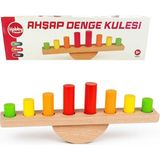 Feyza Design Renkli Ahşap Denge Kulesi - Eğitici Koordinasyon Oyunu - Seçenek 1