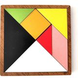 Feyza Design Renkli Ahşap Tangram - Dikkat, Zeka ve Mantık Geliştirici Oyuncak - Seçenek 1