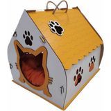 Feyza Design Renkli Ahşap Yetişkin Kedi Evi, Rahat ve Şık Tasarım - Seçenek 1