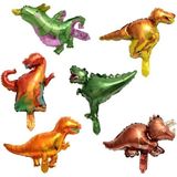 Feyza Design Renkli Dinozor Temalı 6'lı Balon Seti Eğlenceli Partiler Için - 0,5 x 9 cm - 001-Renkli