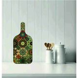 Feyza Design Renkli Kütahya Çini Desenli Ahşap Kesme Tahtası 49X22CM - Açık Bej - Seçenek 1