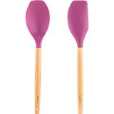 Feyza Design Renkli Silikon Büyük Kaşık ve Spatula Seti, Dayanıklı ve Pratik Kullanım - Amber - Seçenek 1