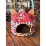 Feyza Design Renkli ve Şık Desenli Kedi Evi, 39X39X30CM, Konfor ve Şıklık Sunar - Seçenek 1