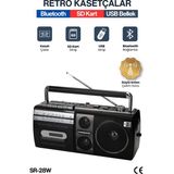 Feyza Design Retro Kasetçalar Teyp Bluetooth Hoparlör USB Sd Kart Aux Bağlantılı - Ahşap