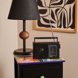 Feyza Design Retro Siyah Nostaljik Radyo, Şık ve Zarif Tasarım - Ahşap
