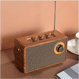 Feyza Design Retro ve Modern Tasarımlı, USB Çalar, Bluetooth ve Fm Radyo Özellikli Radyo - Ahşap - Ceviz