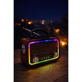 Feyza Design RT-730 USB Bluetooth Fm Radyo ve Ledli Solarlı Nostalji Feneri - Ahşap - Ceviz