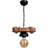 Feyza Design Rustik Ahşap Tekli Avize, Halat Detaylı, Şık ve Sıcak Atmosfer Sağlar - Ahşap - Beyaz - Seçenek 1