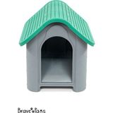 Feyza Design Sağlam ve Hafif Plastik Köpek Kulübesi 85X71X66 Cm, Konforlu Dış Mekân Kullanımı - Ahşap - Seçenek 1