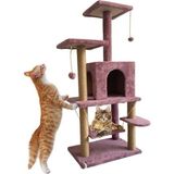Feyza Design Salıncaklı Yuvalı Kedi Oyun Evi, Renkli ve Eğlenceli Tasarım - Seçenek 1