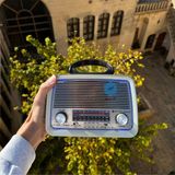 Feyza Design Şarjlı Nostaljik Görünümlü Fenerli Radyo ve Mp3 Çalar With Bluetooth - Amber