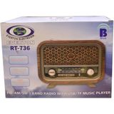 Feyza Design Şarjlı Nostaljik Radyo, Bluetooth, Usb, Sd Kart, Fm Özellikleri - Ahşap