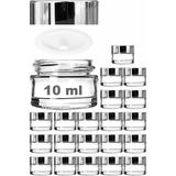 Feyza Design Şeffaf 10 ml Mini Cam Kavanozlar, Aynalı Kapaklı, Lip Balm Için 20 Adet - Altın - Gümüş - Bakır