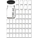Feyza Design Şeffaf 190 ml Metal Kapaklı Konserve Kavanoz, 50 Adet, Bebek Mama Saklama - Ahşap
