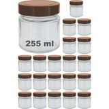 Feyza Design Şeffaf 255 ml Cam Kavanozlar, Derin Kapaklı, Reçel ve Marmelat Için 20 Adet - Altın
