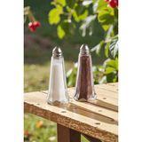 Feyza Design Şeffaf Cam Baharatlık Takımı, Metal Kapaklı, 2’li Tuzluk Biberlik Seti - Seçenek 1