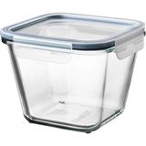 Feyza Design Şeffaf Cam Gıda Saklama Kabı 1,2 Lt, 15X15X12 Cm, Dayanıklı ve Pratik - Ahşap - Beyaz - Seçenek 1