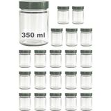 Feyza Design Şeffaf Cam Kavanoz 350 Ml, Derin Kapaklı, Reçel ve Marmelat Için 20 Adet - Altın - Gümüş - Bakır