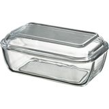 Feyza Design Şeffaf Cam Tereyağı Tabağı ve Saklama Kabı 17X10X6 cm Seti - Seçenek 1