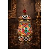 Feyza Design Şeffaf Porselen Detaylı Cam Kavanoz 750 Ml, Şık ve Dayanıklı Tasarım - Ahşap