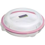 Feyza Design Şeffaf Yuvarlak Cam Saklama Kabı 800 Ml, Sağlıklı ve Dayanıklı - Ahşap - Beyaz - Seçenek 1