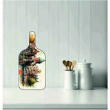 Feyza Design Şehir Manzara Desenli Ahşap Kesme Tahtası 49X22CM, Şık ve Fonksiyonel Ortamınıza Uygun - Açık Bej - Seçenek 1