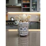 Feyza Design Seramik Desenli Gümüş Renkli Mutfak Kaşıklık - Feray Home - Amber - Seçenek 1
