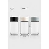 Feyza Design Şık 3’lü Cam Tuzluk Biberlik Seti, 105 Ml, Siyah-Bej-Gri Renkler - Seçenek 1
